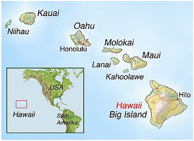 Hawaii-Karte mit allen Inseln